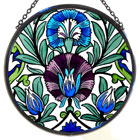 De Morgan Lotus Stained Glass Roundel