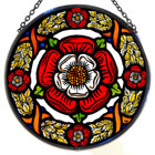 Tudor Rose and Chaplet Stained Glass Roundel